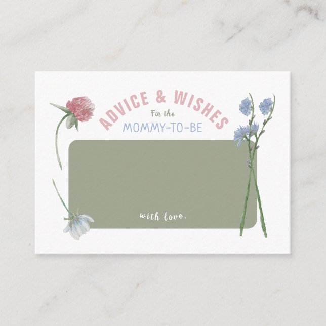 Tarjetas de consejo de flores silvestres de color  (Anverso)