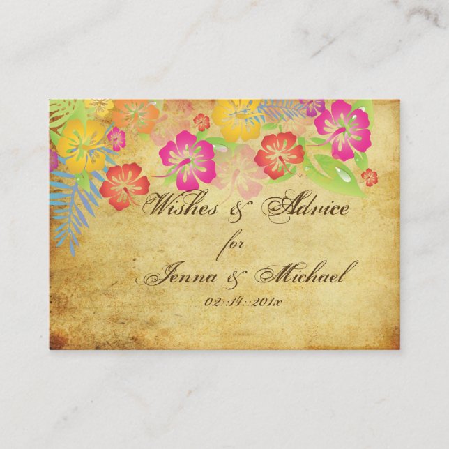 Tarjetas de consejo de Hibiscus Vintage para PixDe (Anverso)