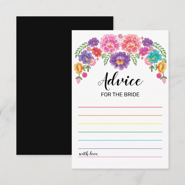 Tarjetas de consejo de juego Fiesta Bridal Shower  (Anverso / Reverso)