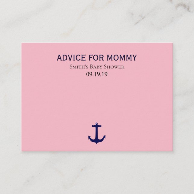 Tarjetas de consejo de mami de la marina náutica (Anverso)