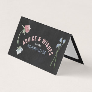 Tarjetas de consejo de pizarra con flores silvestr
