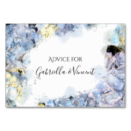 Tarjetas de consejo del Boda de acuarela Blue Hydr