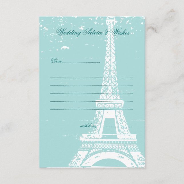 Tarjetas de consejo del Boda de la Torre Eiffel Az (Anverso)