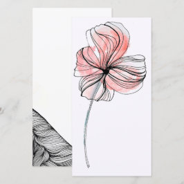 Tarjetas de consejo - Flor delicada con líneas abs