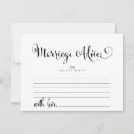 Tarjetas de consejo matrimonial de caligrafía de B<br><div class="desc">Estas tarjetas de consejo de matrimonio de caligrafía bélica del sur son la actividad perfecta para una recepción nupcial moderna o una ducha de novia. El diseño minimalista presenta una tipografía rústica y elegante en blanco y negro, con florituras extravagantes que le confieren un aspecto sencillo. Personaliza estas tarjetas con...</div>