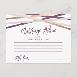 Tarjetas de consejo matrimonial de Rosa Gold Strea
