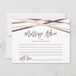 Tarjetas de consejo matrimonial de Rosa Gold Strea<br><div class="desc">Estas tarjetas de consejo de rosa de gafas doradas son la actividad perfecta para una recepción nupcial moderna o una ducha nupcial. El diseño de la moda se basa en líneas cruzadas de ciruela morada, color rosa oscuro y un rosa de Relieve metalizado de oro falso para un aspecto geométrico....</div>