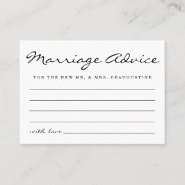 Tarjetas de consejo matrimonial personalizadas Sen