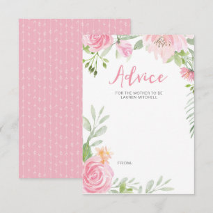 Tarjetas de consejo para bebés con flores rosas Ru