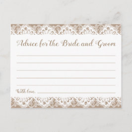 Tarjetas de consejo para Bodas de Burlap y Lace, R