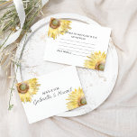 Tarjetas de consejo para Bodas de color de agua am<br><div class="desc">Haz que tus invitados compartan sus palabras de sabiduría con la pareja recién casada con las elegantes tarjetas de consejo Boda de color amarillo girasol. Estas elegantes tarjetas de consejo personalizado floridas presentan una acuarela digital pintada de cerca con flores de flores de flores amarillas adornando las esquinas con un...</div>