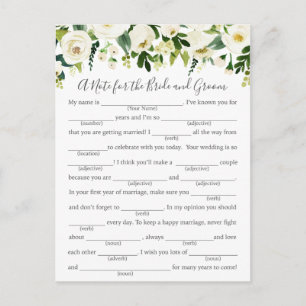 Tarjetas de consejo para Bodas de flores blancas c