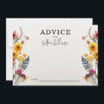 Tarjetas de consejo para Bodas de flores silvestre<br><div class="desc">Pida a sus bodas invitados que compartan consejos para los recién casados. Fácilmente personalizar con sus nombres.</div>