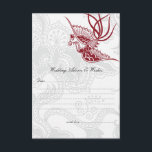 Tarjetas de consejo para Bodas florales y pájaros<br><div class="desc">Elegante y elegante tarjeta de consejos y Bodas de Aves Rojas y Flores.</div>