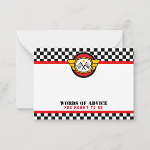 Tarjetas de consejo para coches de carreras Baby S