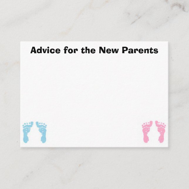 Tarjetas de consejo para los nuevos padres (Anverso)