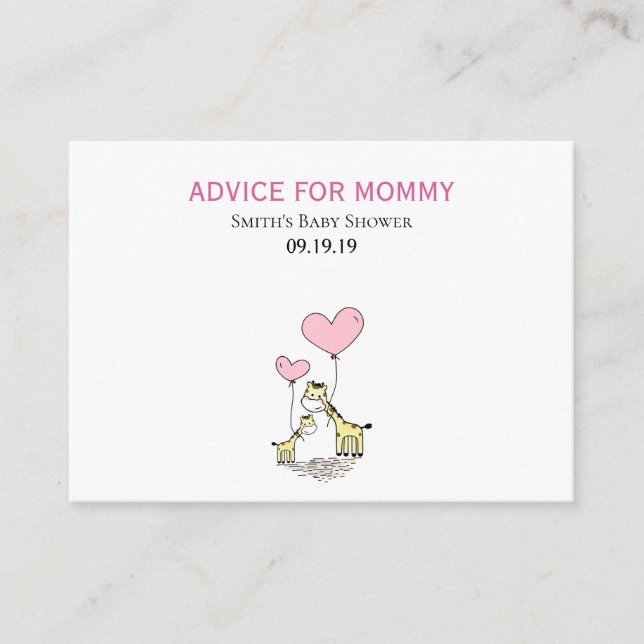 Tarjetas de consejo para mami (Anverso)