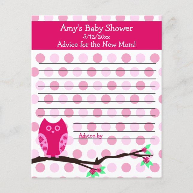 Tarjetas de consejo personalizadas Baby Shower par (Anverso)