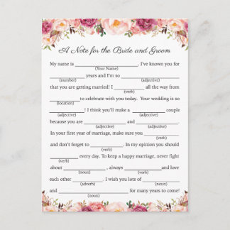 Tarjetas de consejo rusticas para Bodas florales r