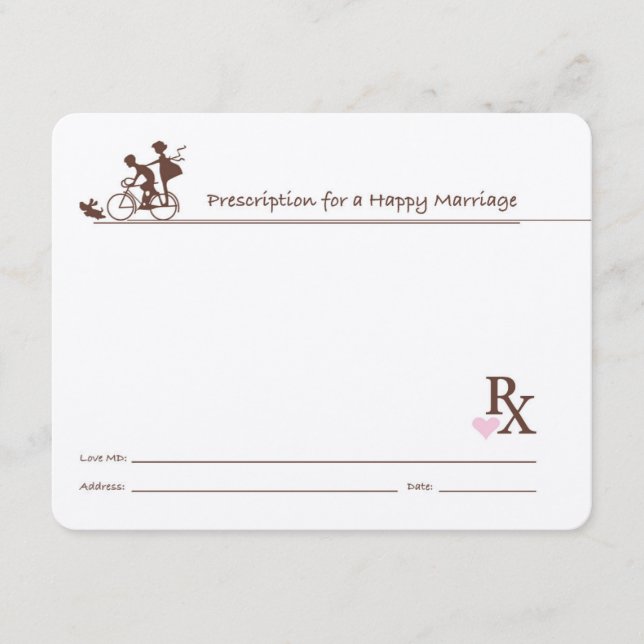Tarjetas de consejo Rx Médica Prescripción Libro d (Anverso)