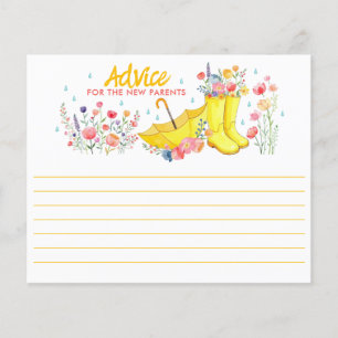 Tarjetas de consejos de Baby Shower con flores de 