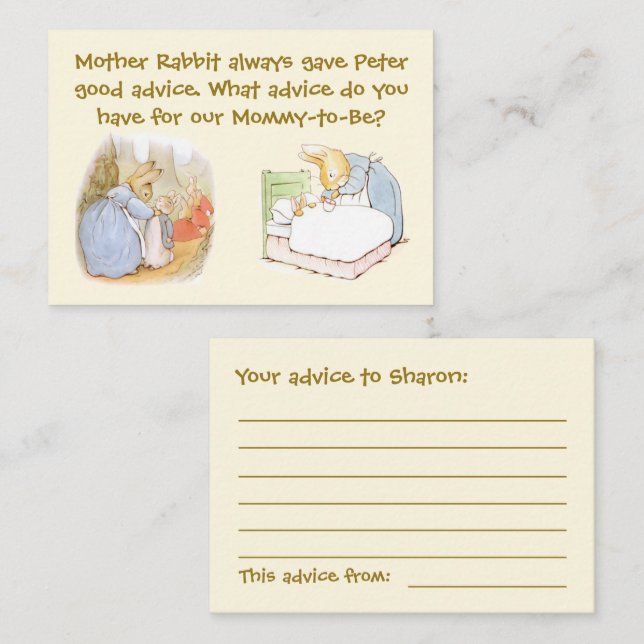 Tarjetas de consejos de Baby Shower personalizable (Anverso / Reverso)