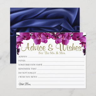 Tarjetas de consejos de Bodas de moda de hojas mor