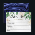 Tarjetas de consejos de Bodas de vegetación botáni<br><div class="desc">Consejos bodas y tarjetas de deseos para la novia y el novio,  Deseos para el Sr. y la Sra. - Ducha nupcial,  juegos de soltera.</div>