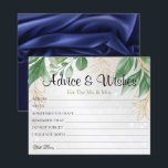 Tarjetas de consejos de Bodas de vegetación botáni<br><div class="desc">Consejos bodas y tarjetas de deseos para la novia y el novio,  Deseos para el Sr. y la Sra. - Ducha nupcial,  juegos de soltera.</div>