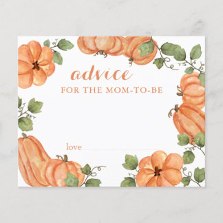 Tarjetas de consejos de calabaza del bosque