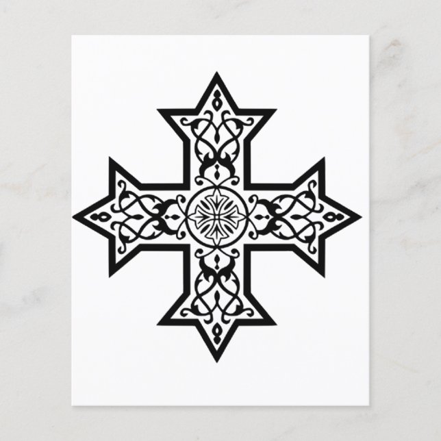 Tarjetas de Consejos de Cruz Copta Template (Anverso)