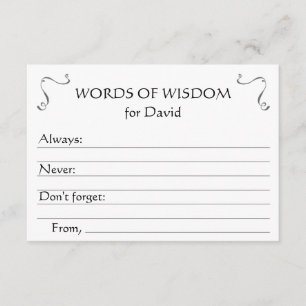 Tarjetas de Consejos de Graduación Palabras de Sab