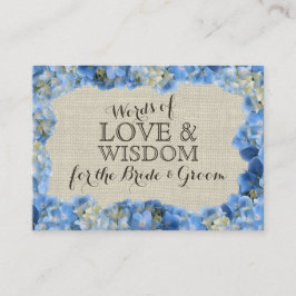 Tarjetas de consejos de Hydrangea y Burlap