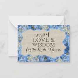 Tarjetas de consejos de Hydrangea y Burlap