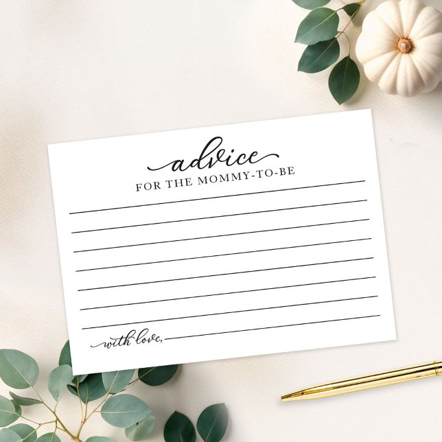 Tarjetas de Consejos para Baby Shower de Calabaza  (Subido por el creador)