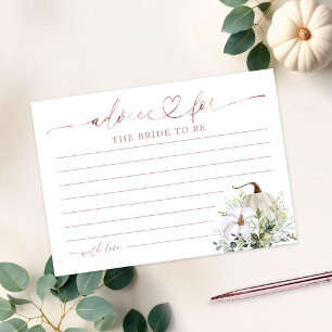 Tarjetas de consejos para baby shower de calabaza