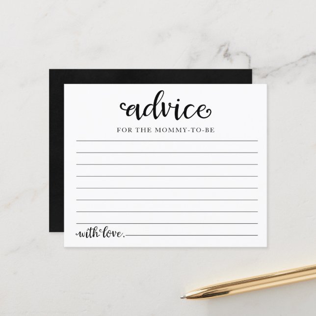 Tarjetas de Consejos para Baby Shower de Halloween (Anverso/Reverso In Situ)
