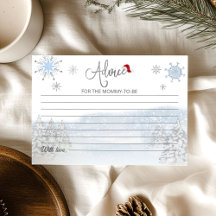 Tarjetas de consejos para baby shower de Navidad S
