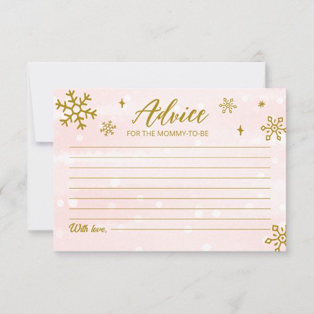 Tarjetas de Consejos para Baby Shower de Niña Copo (Anverso)