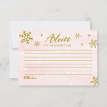 Tarjetas de Consejos para Baby Shower de Niña Copo