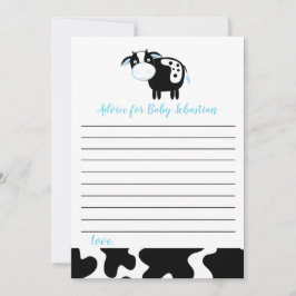 Tarjetas de Consejos para Baby Shower de Niño Vaca