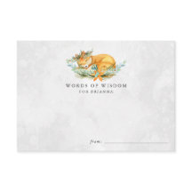 Tarjetas de Consejos para Baby Shower de Zorro del