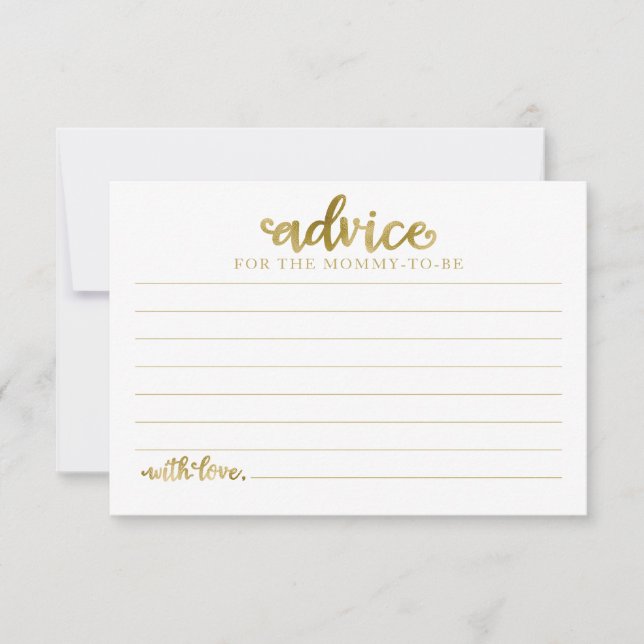 Tarjetas de Consejos para Baby Shower del Niño de  (Anverso)