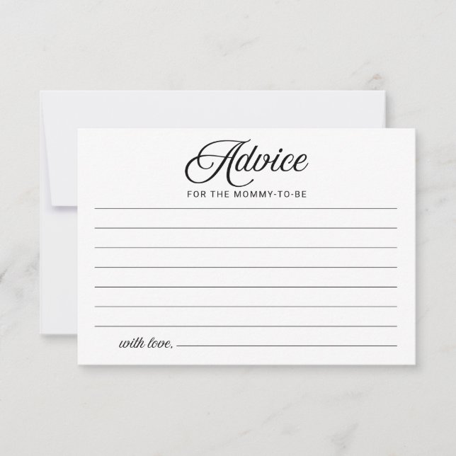 Tarjetas de Consejos para Baby Shower del Niño de  (Anverso)