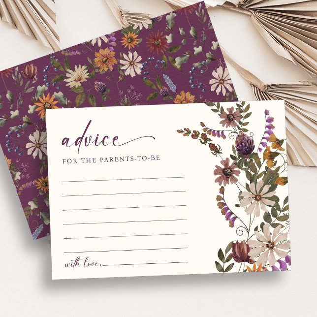Tarjetas de Consejos para Bebés Burgundy (Burgundy Baby Advice Cards
)