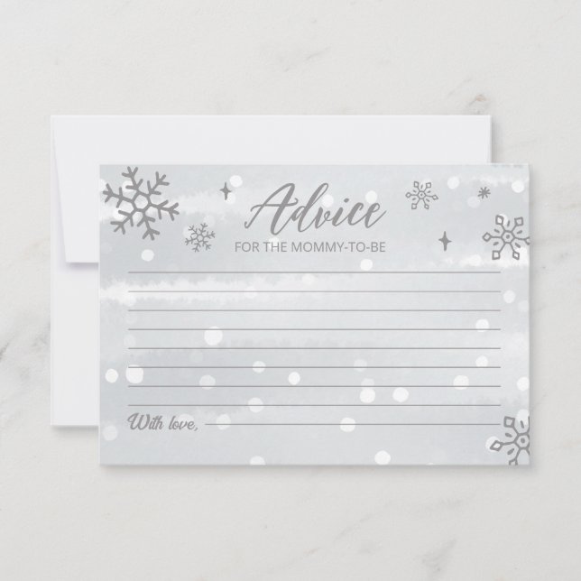 Tarjetas de consejos para ducha de bebé gris bebé  (Anverso)