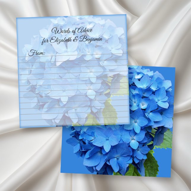 Tarjetas de consejos para la ducha de boda azul fl (Subido por el creador)