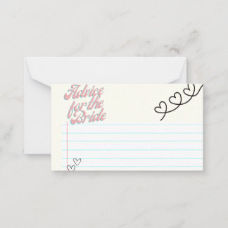 Tarjetas de consejos para la novia