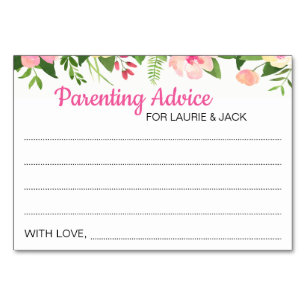 Tarjetas de consejos para padres de Baby Shower co