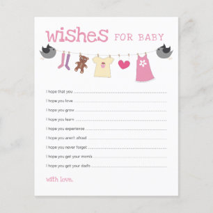 Tarjetas de consejos para ropa de bebé para ducha